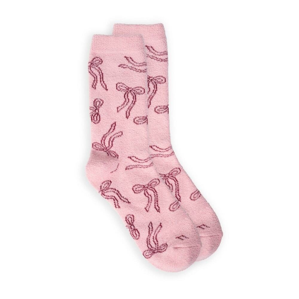 Gertex Womens Girls Ladies Softie Socks Pink Ribbons Bows NWT Sizes 5-10